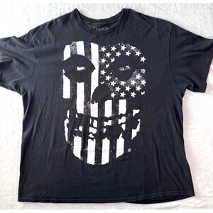 MISFITS Punk Rock T shirt Black Stars and Stripes Skull XXL Licensed‎  2014.